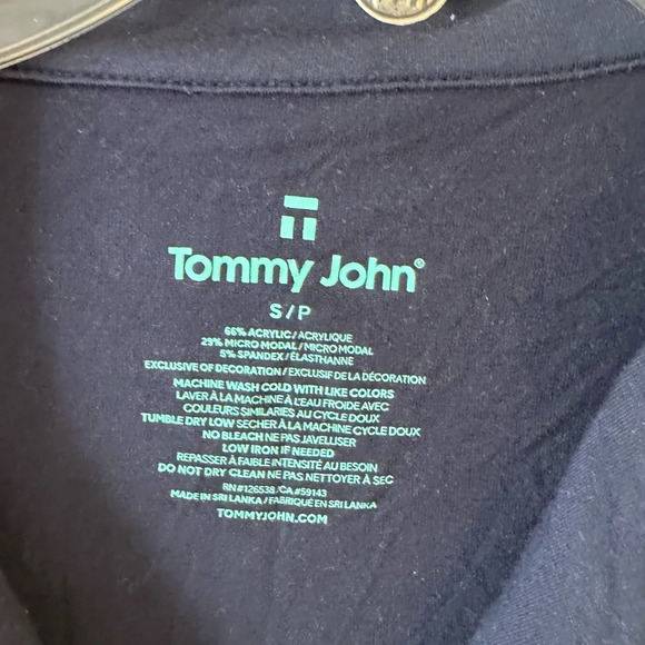 Tommy John | Navy Collared Short Sleeve Sleep Shirt Size Small - Picture 2 of 3
